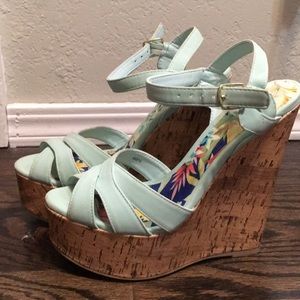 Charlotte russe teal wedges